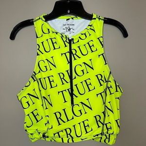True Religion neon zip up top